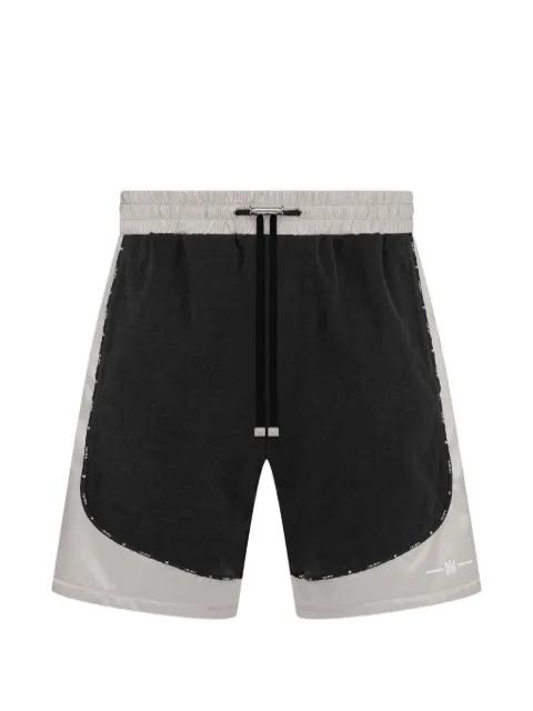 satin-denim colour-block shorts by AMIRI