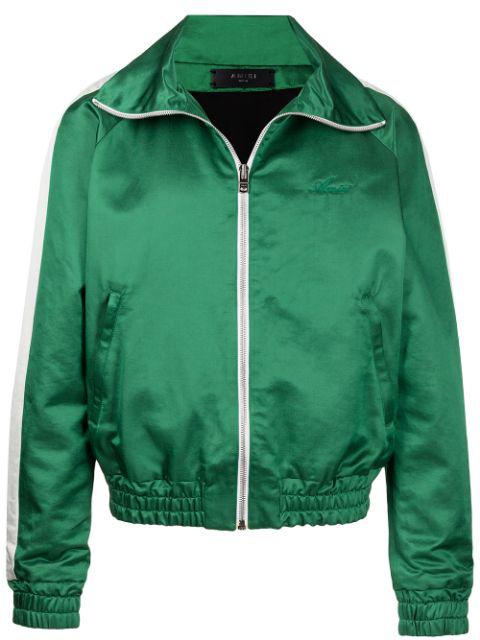 satin zipped track jacket by AMIRI