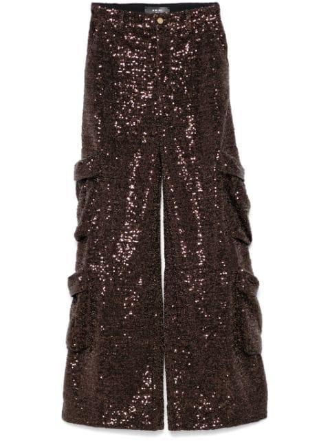 sequin cargo pants by AMIRI