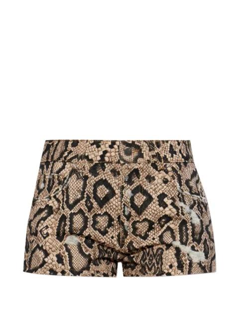 snake-print shorts by AMIRI