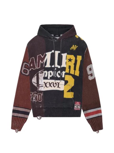 spliced cotton hoodie by AMIRI