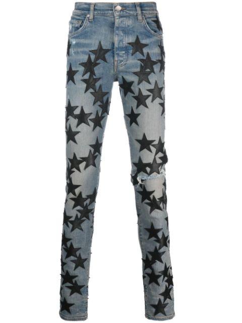 star patch skinny jeans by AMIRI