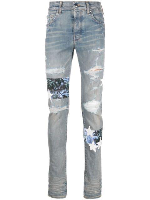 star-patch skinny jeans by AMIRI