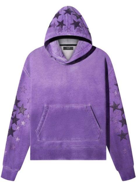 star-patch spray-paint-effect hoodie by AMIRI