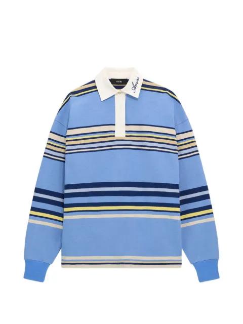 striped oversized long-sleeve polo by AMIRI