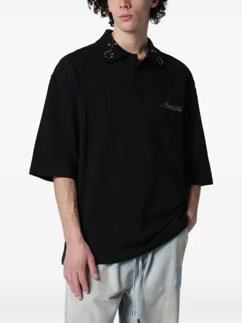 stud-collar polo shirt by AMIRI