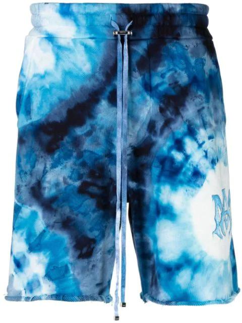 tie-dye cotton shorts by AMIRI