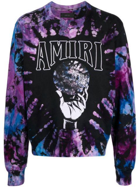 tie-dye logo-print sweatshirt by AMIRI