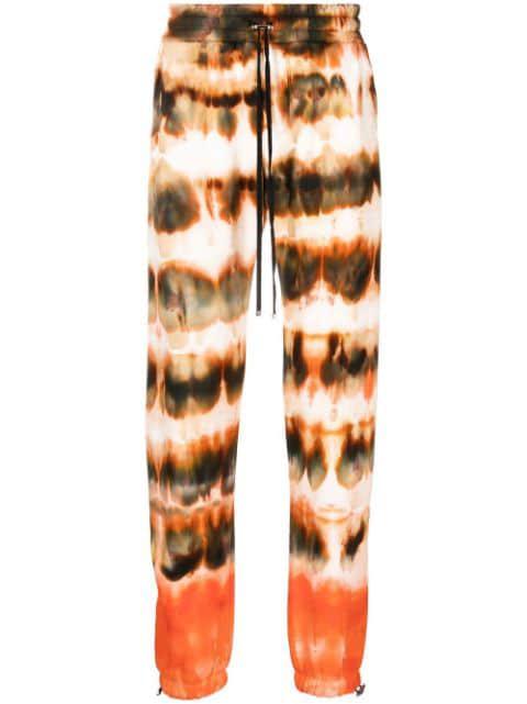 tie-dye print cotton track pants by AMIRI
