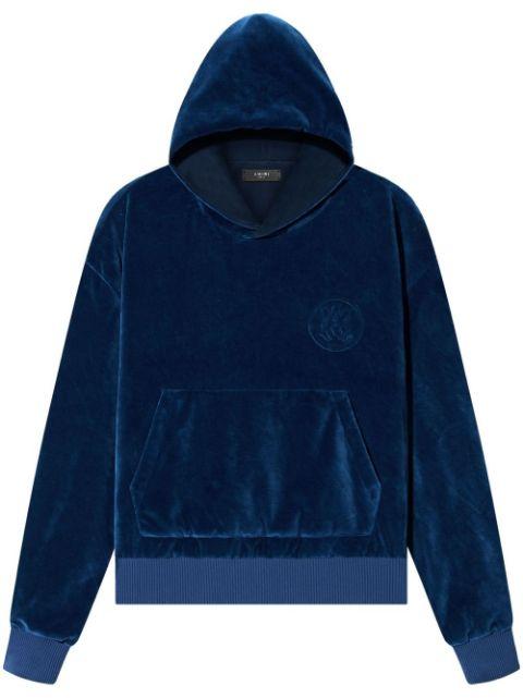 velour pouch-pocket hoodie by AMIRI