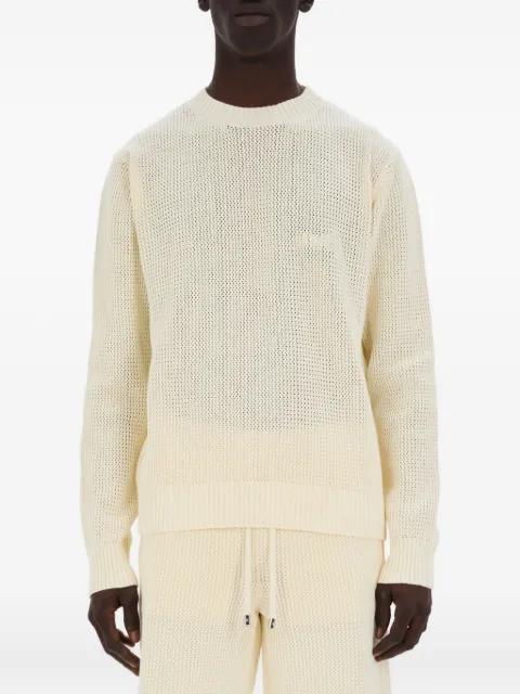 waffle-knit crew-neck sweater by AMIRI