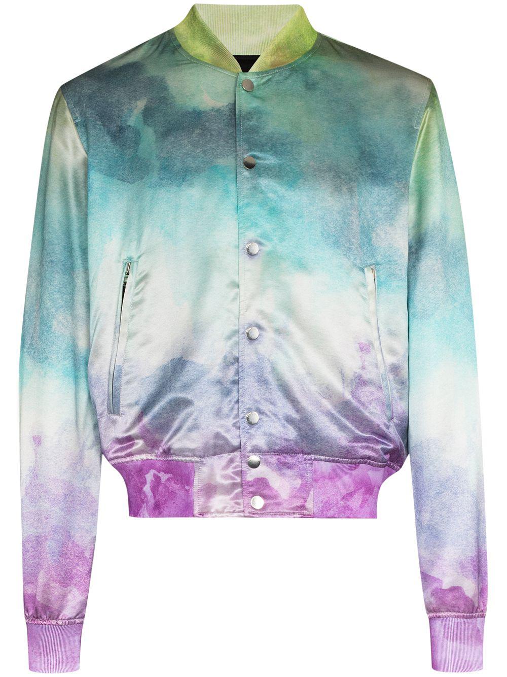 watercolour-effect bomber jacket by AMIRI