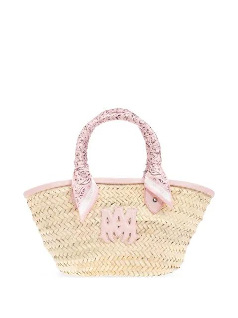 woven-raffia tote bag by AMIRI