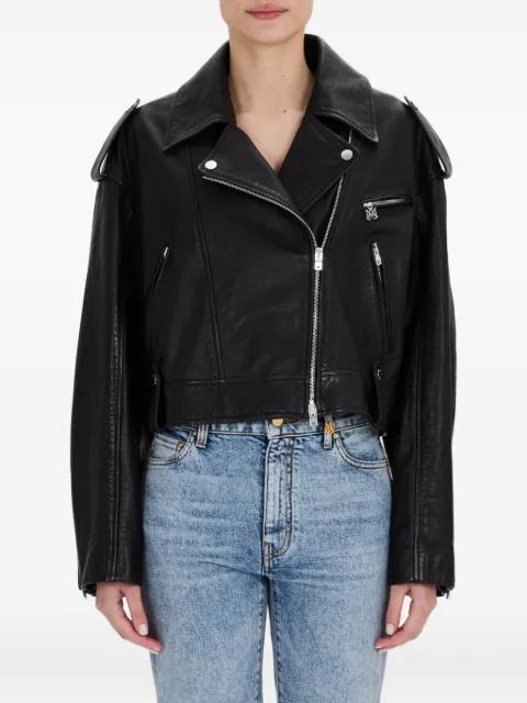zip-front leather jacket by AMIRI
