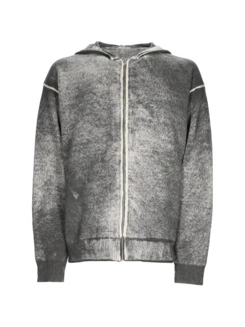 acid-wash zip-up hoodie by AMISH