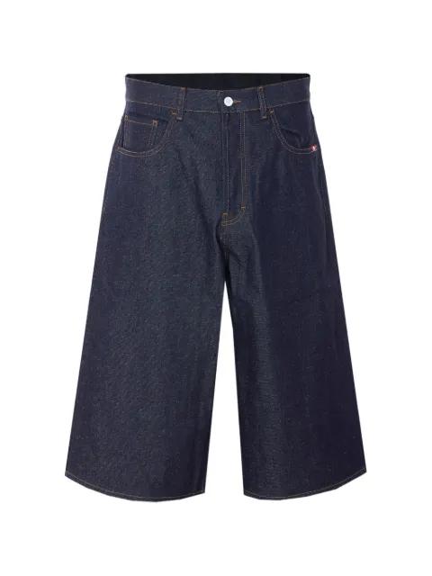 flared denim shorts by AMISH