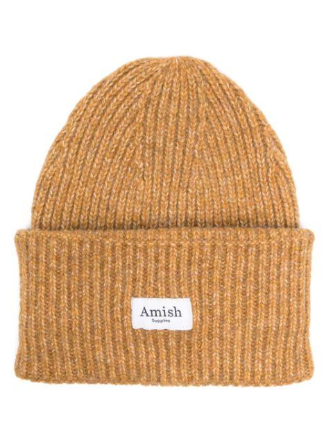 logo-patch beanie by AMISH