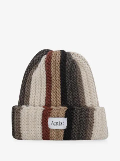 multi-striped beanie hat by AMISH