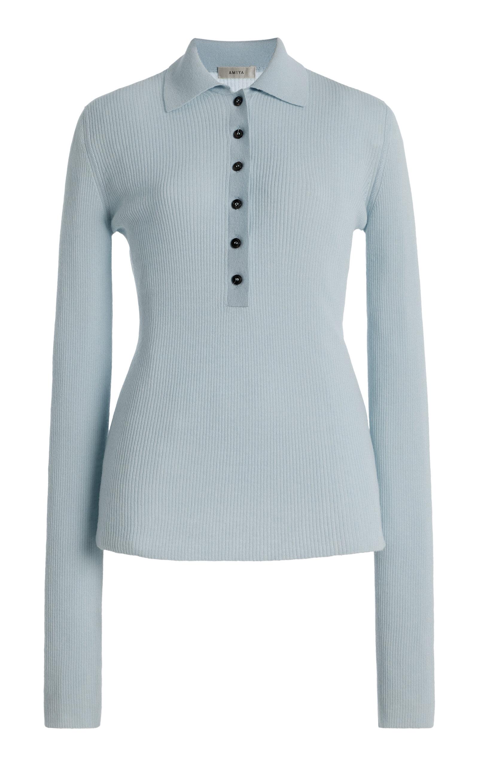 AMIYA Georgia Wool Polo Top - Moda Operandi by AMIYA