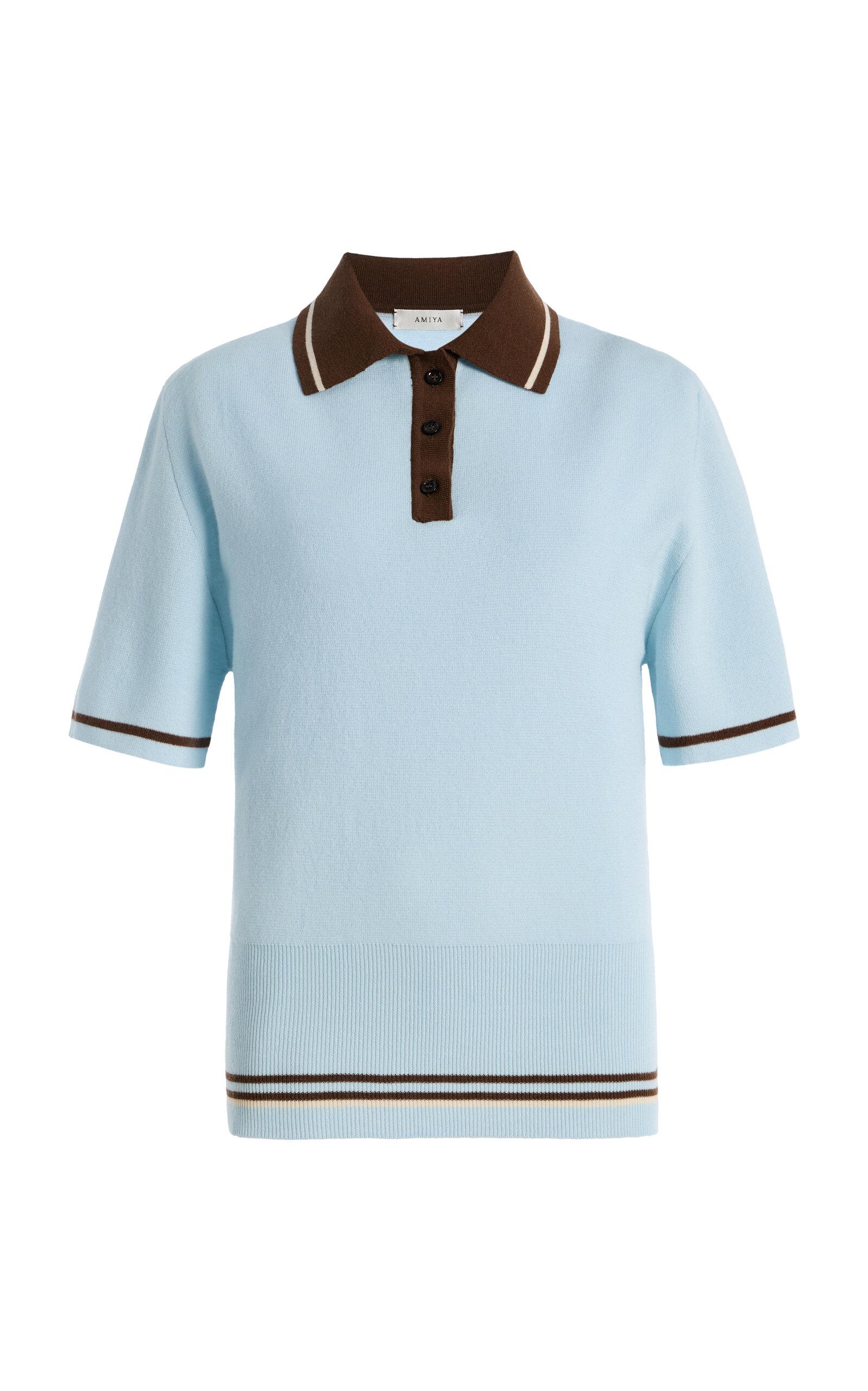 AMIYA Ivy Colorblocked Wool Polo Top - Moda Operandi by AMIYA
