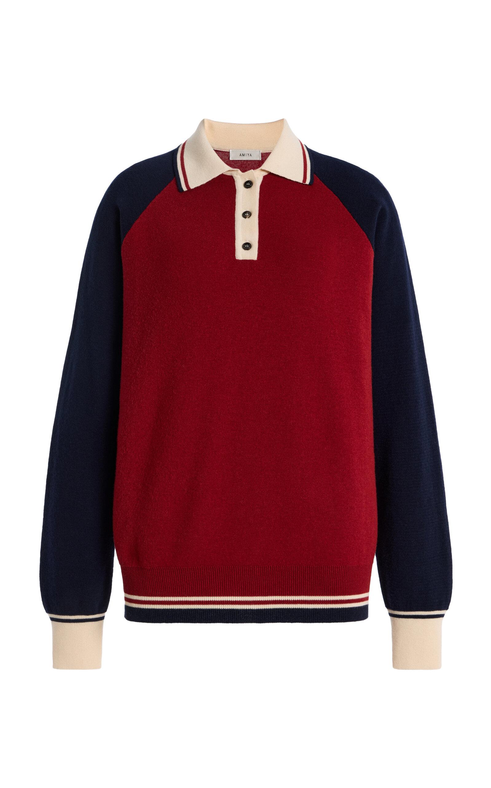 AMIYA Yale Relaxed Wool Polo Top - Moda Operandi by AMIYA