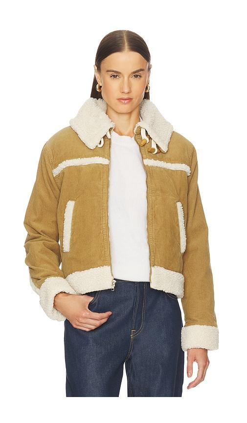 AMO Denim Betty Shearling Jacket in Brown by AMO DENIM