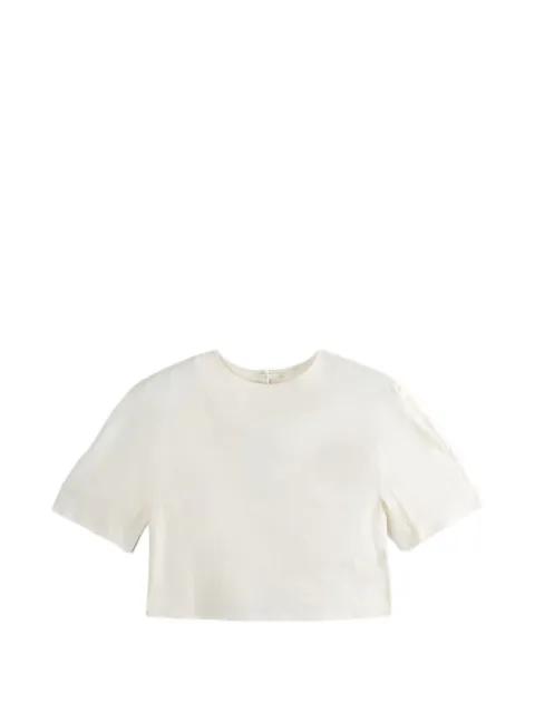 cropped elasticated-hem top by AMOMENTO