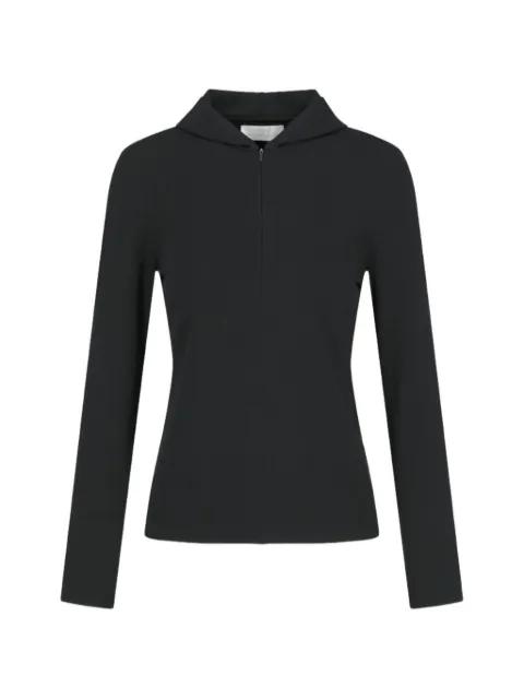 half zip-up knit hoodie by AMOMENTO