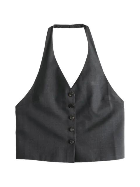 halterneck button-up top by AMOMENTO