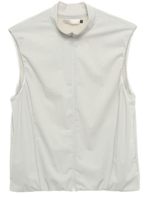 high-neck zip-up vest by AMOMENTO