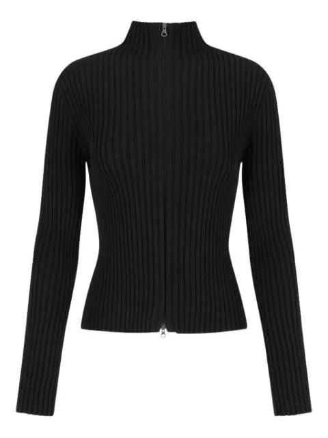 ribbed high-neck cardigan by AMOMENTO