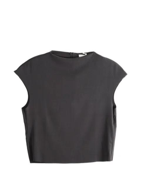 ribbed-knit cap-sleeve top by AMOMENTO