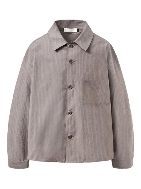 striped patch-pocket shirt by AMOMENTO striped patch-pocket shirt by AMOMENTO