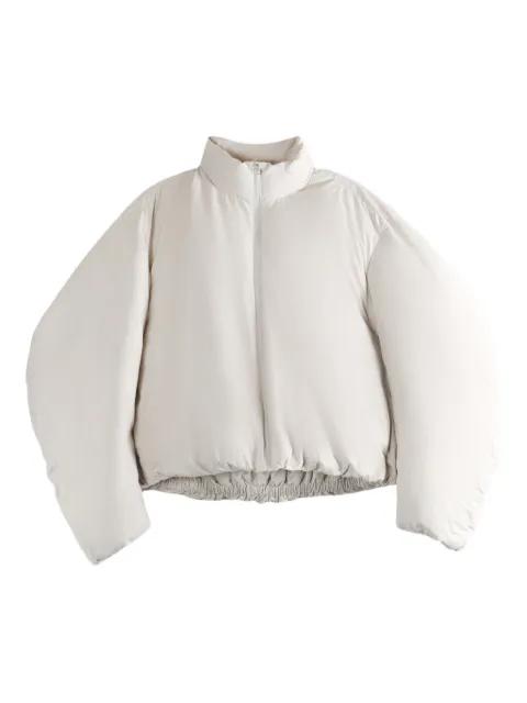 zip-up funnel-neck jacket by AMOMENTO