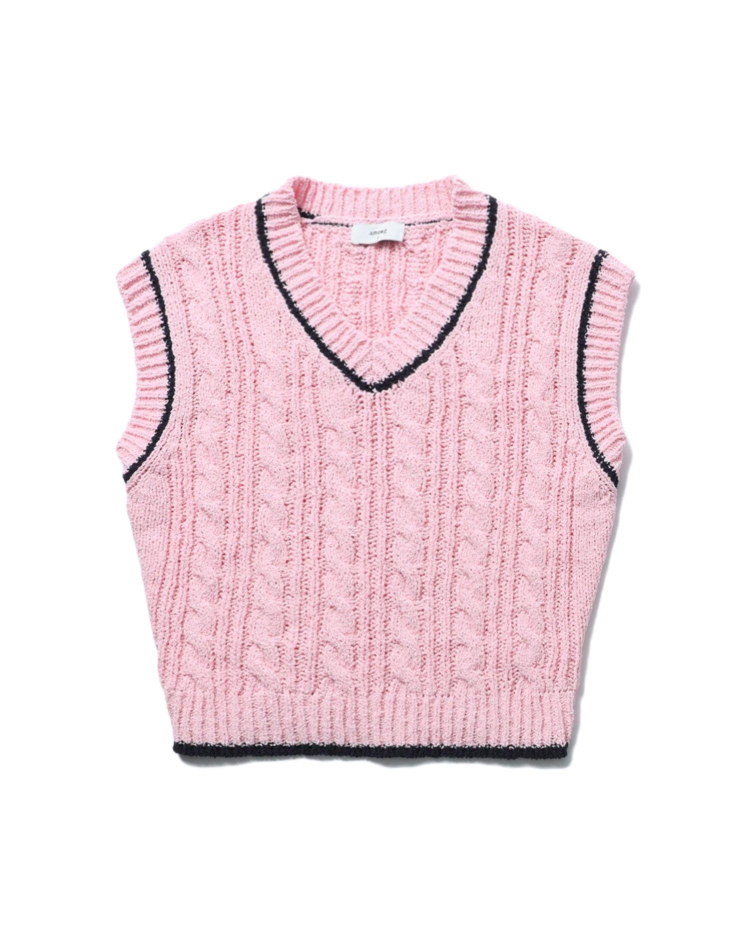 Knitted V-neck vest by AMONG