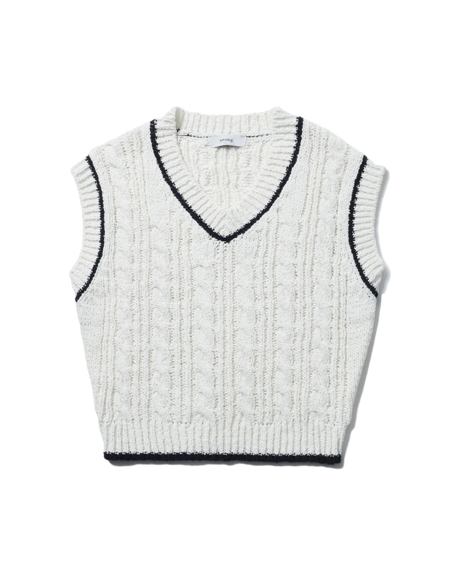 Knitted V-neck vest by AMONG