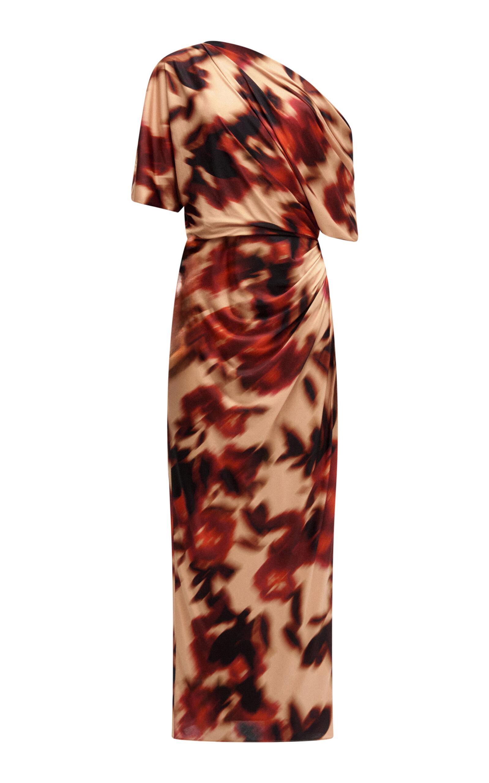 Amsale Printed Draped Dress - Moda Operandi by AMSALE