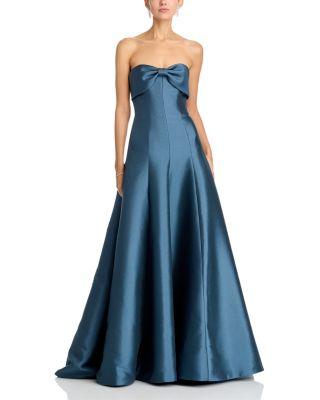 Bow Neck Strapless Gown by AMSALE