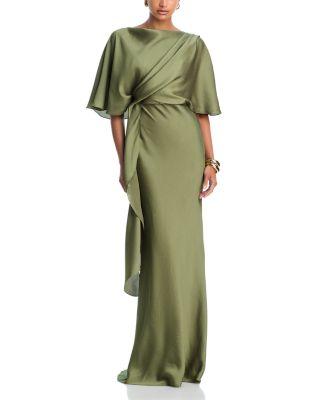Draped Bodice Cascading Gown by AMSALE
