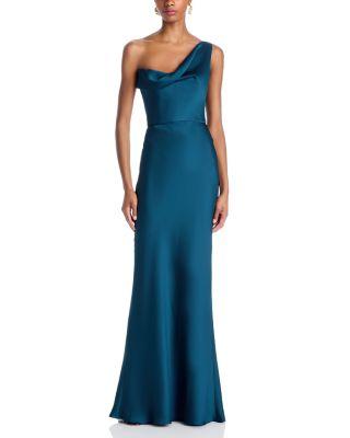 Draped One Shoulder Dress by AMSALE