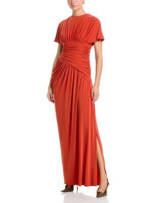 Matte Jersey Asymmetric Gathered Gown by AMSALE
