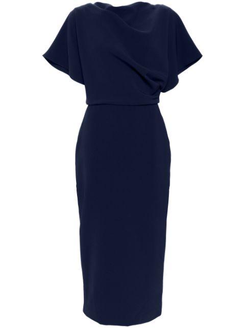 draped detailing midi dress by AMSALE