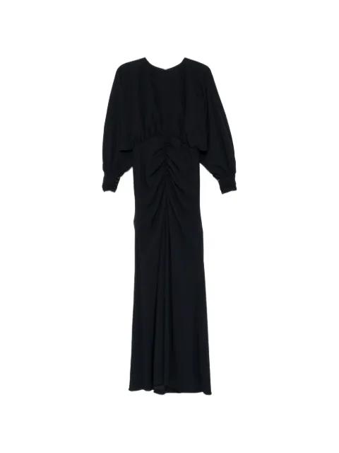 pebble crepe gathered maxi dress by AMSALE