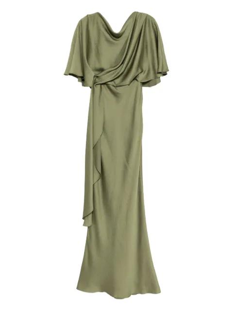 satin hammered gown by AMSALE
