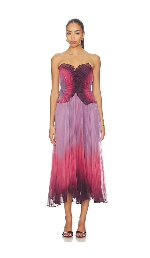 AMUR Delyth Strapless Dress in Purple,Burgundy by AMUR