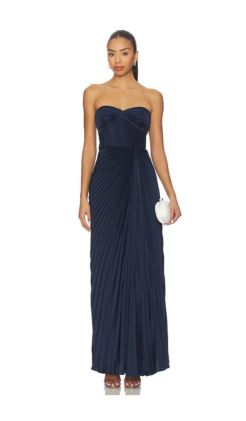 AMUR Joyceann Sweetheart Gown in Navy by AMUR