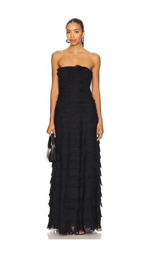 AMUR Pepper Layered Gown in Black by AMUR