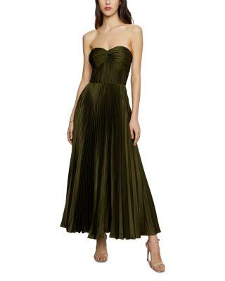 Ruched Bustier Pleated Dress by AMUR