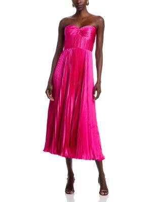 Ruched Bustier Pleated Dress by AMUR