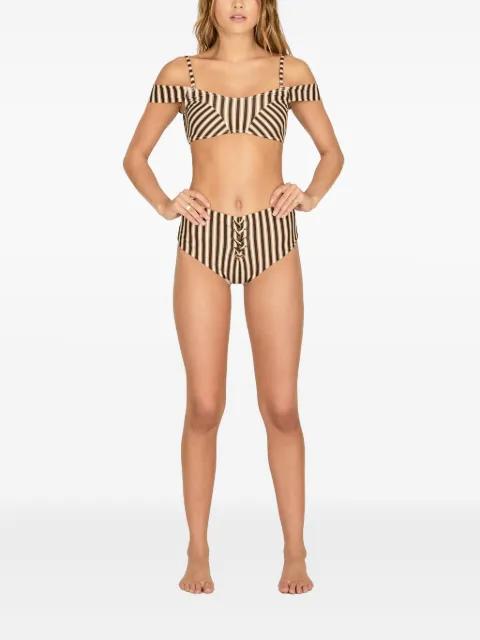 striped lace-up bikini by AMUSE